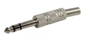 PLUG 6,5 MM ESTEREO METAL C/RESORTE x 10 u