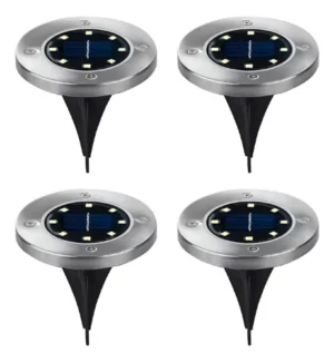Estaca Solar Pinche Nexum 8 Leds X 4 Unidades Fría O Cálida Estructura Luz cálida