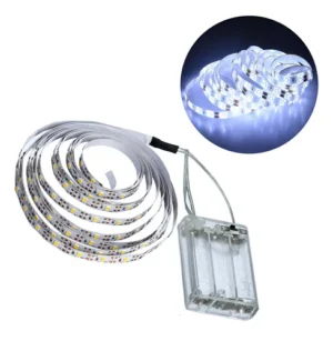 Tira Led Autoadhesiva Flexible 2 Metros Blanco Frio A Pilas
