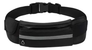 Riñonera Running Elastica Porta Celular Llaves Auriculares Color Negro