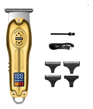 Recortadora Trimmer Patillera T Kemei Km-678 Barberia Pro Dorado