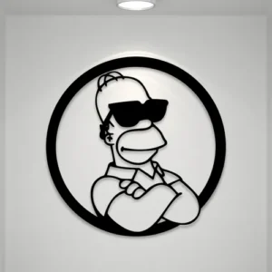 Cuadro Decorativo Homero Simpson Calado En Madera Mdf Negro Negro