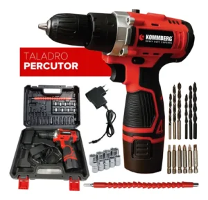 Taladro Percutor A Bateria 12v Kommberg 10mm Maletin Bateria Cargador Kb-tpb10c12-1