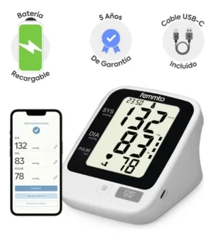 Tensiometro Digital Brazo Batería Recargable Usb Medidor Aparato Para Tomar Presion Arterial Automatico Femmto